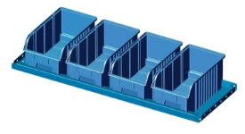 22_Telaio sagomato con quattro contenitori da 36 cm