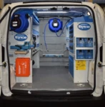 Furgone allestito con avvolgicavo e avvolgifilo