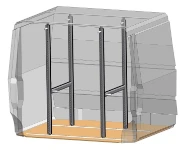 Vano di carico del furgone con barre fermacarico